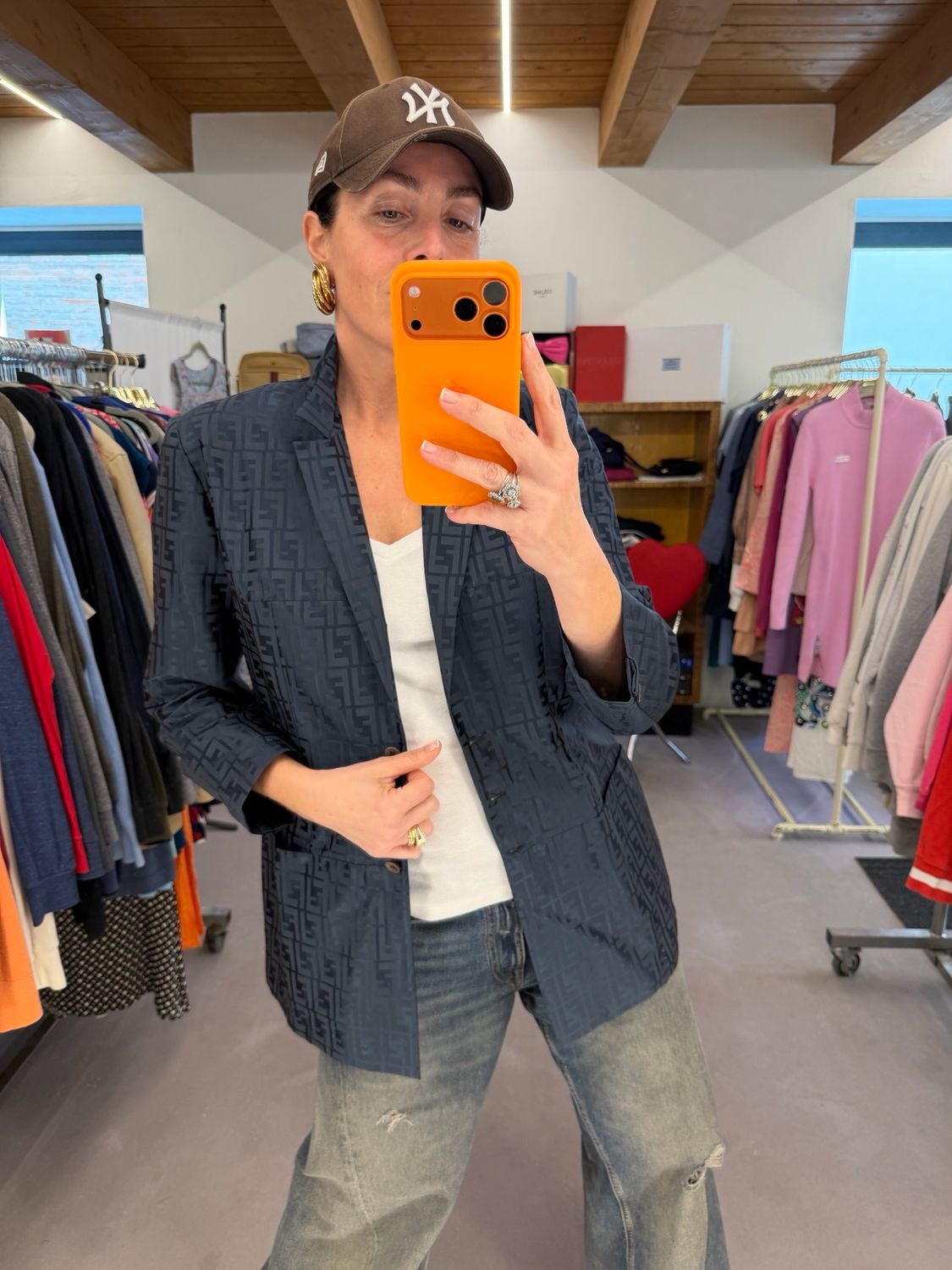 GIACCA FENDI MONOGRAM ZUCCA BLU