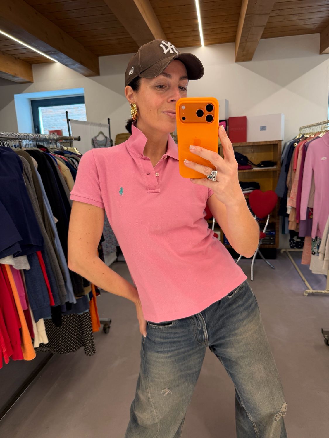 POLO RALPH LAUREN ROSA CAVALLINO TURCHESE TG L SLIM DONNA