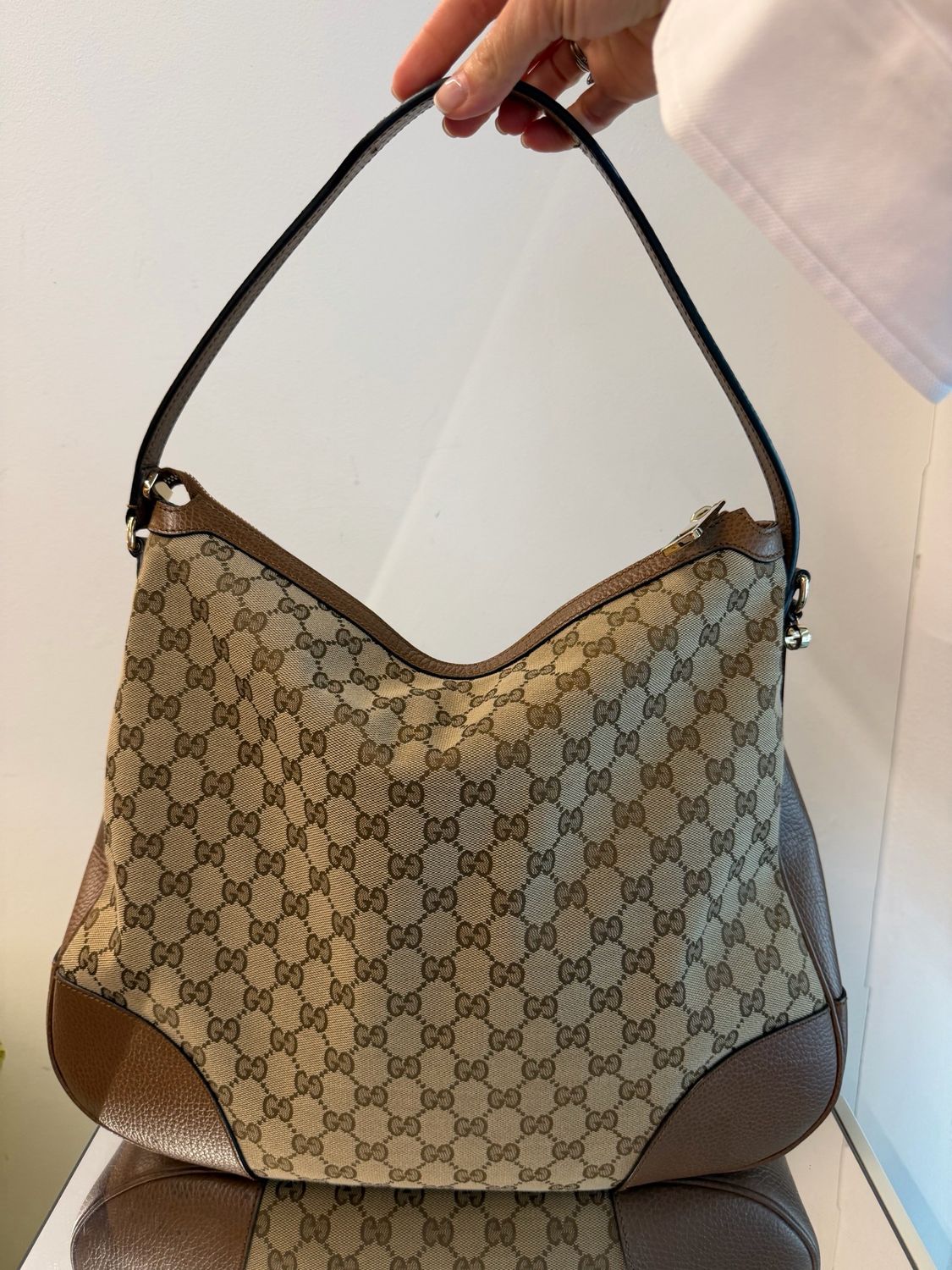 BORSA GUCCI MODELLO HOBO PELLE E TELA MONOGRAM
