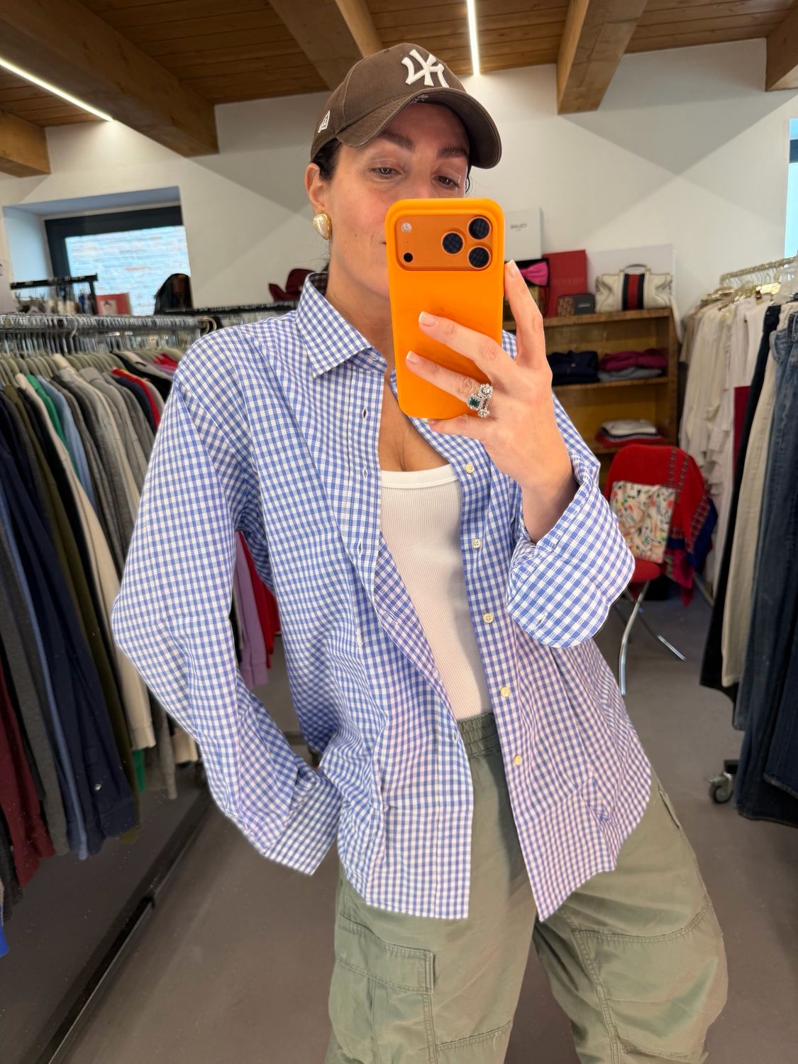 CAMICIA YSL VICHY AUZZURRO