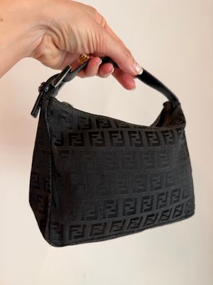 MINIBAG FENDI VINTAGE TESSUTO MONOGRAM ZUCCHINO NERO