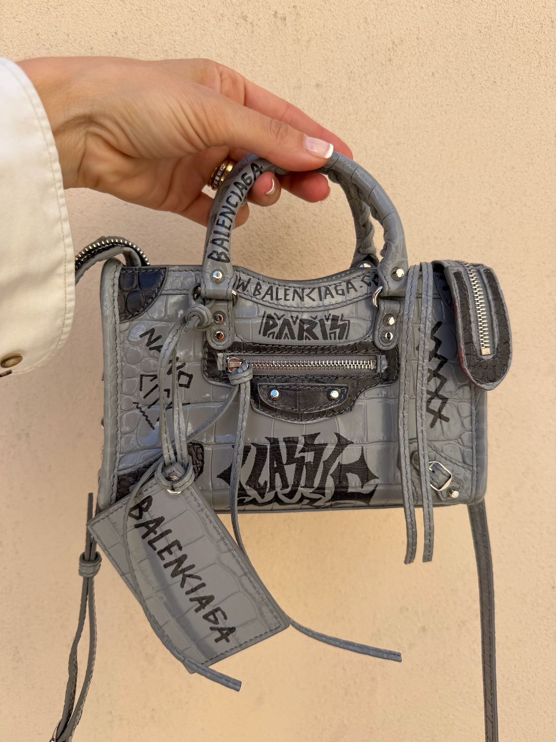 BALENCIAGA MINI CITY GRAFFITI COCCO