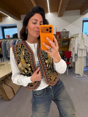 GILET VINTAGE ETNICO CON RICAMI