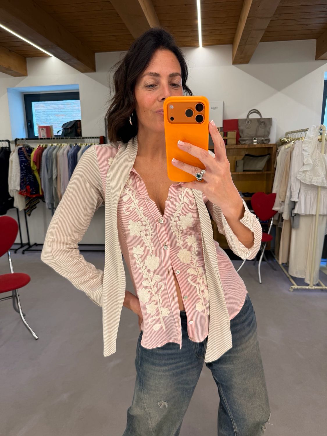CAMICIA MUSSOLA DI COTONE A RIGHE NOLITA