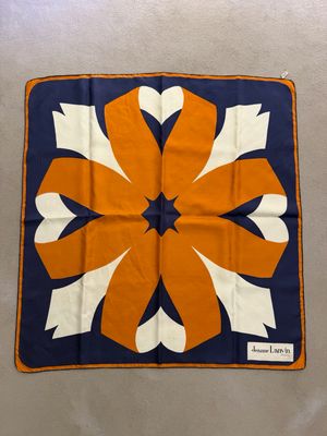FOULARD LANVIN FANTASIA GEOMETRICA TABACCO BLU PANNA