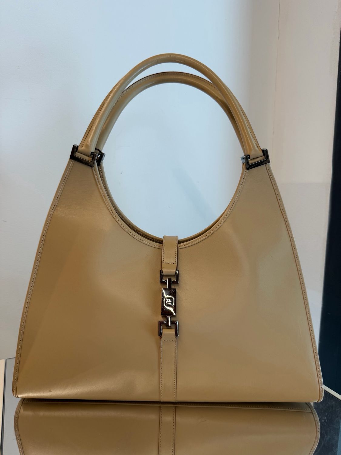 GUCCI JACKIE PELLE BEIGE