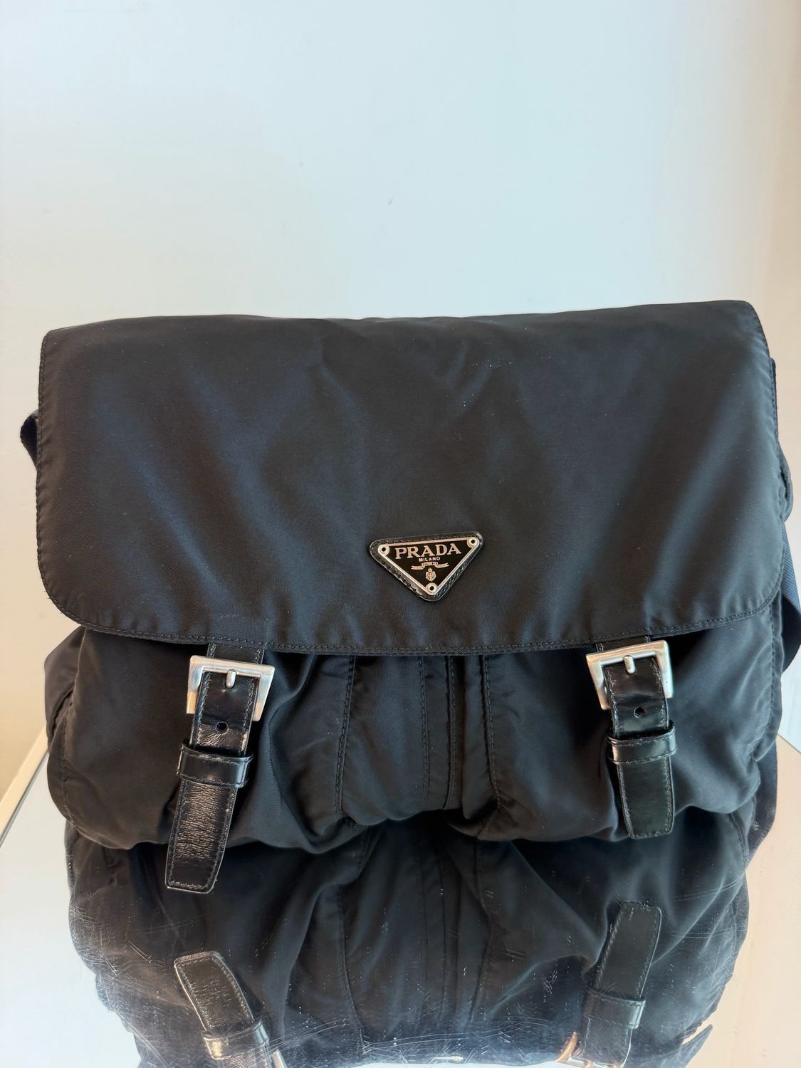 PRADA MESSANGER NYLON NERO E PELLE