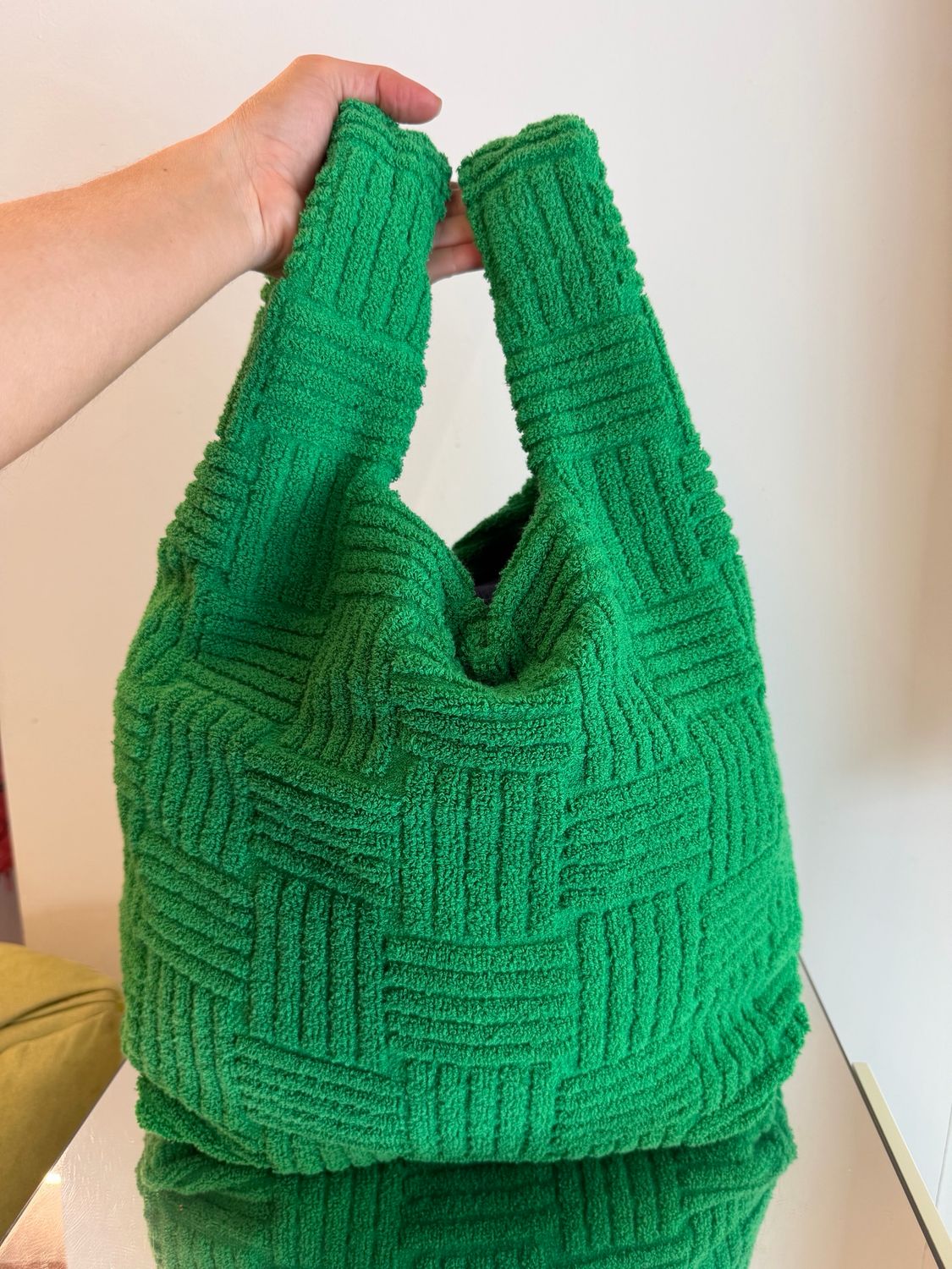 BORSA BOTTEGA VENETA SPUGNA VERDE BOTTEGA