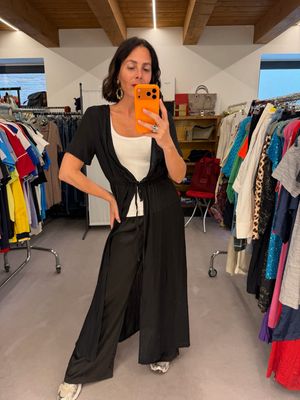ABITO CAMICIA CALVIN KLEIN VISCOSA NERA SEMITRASPARENTE 