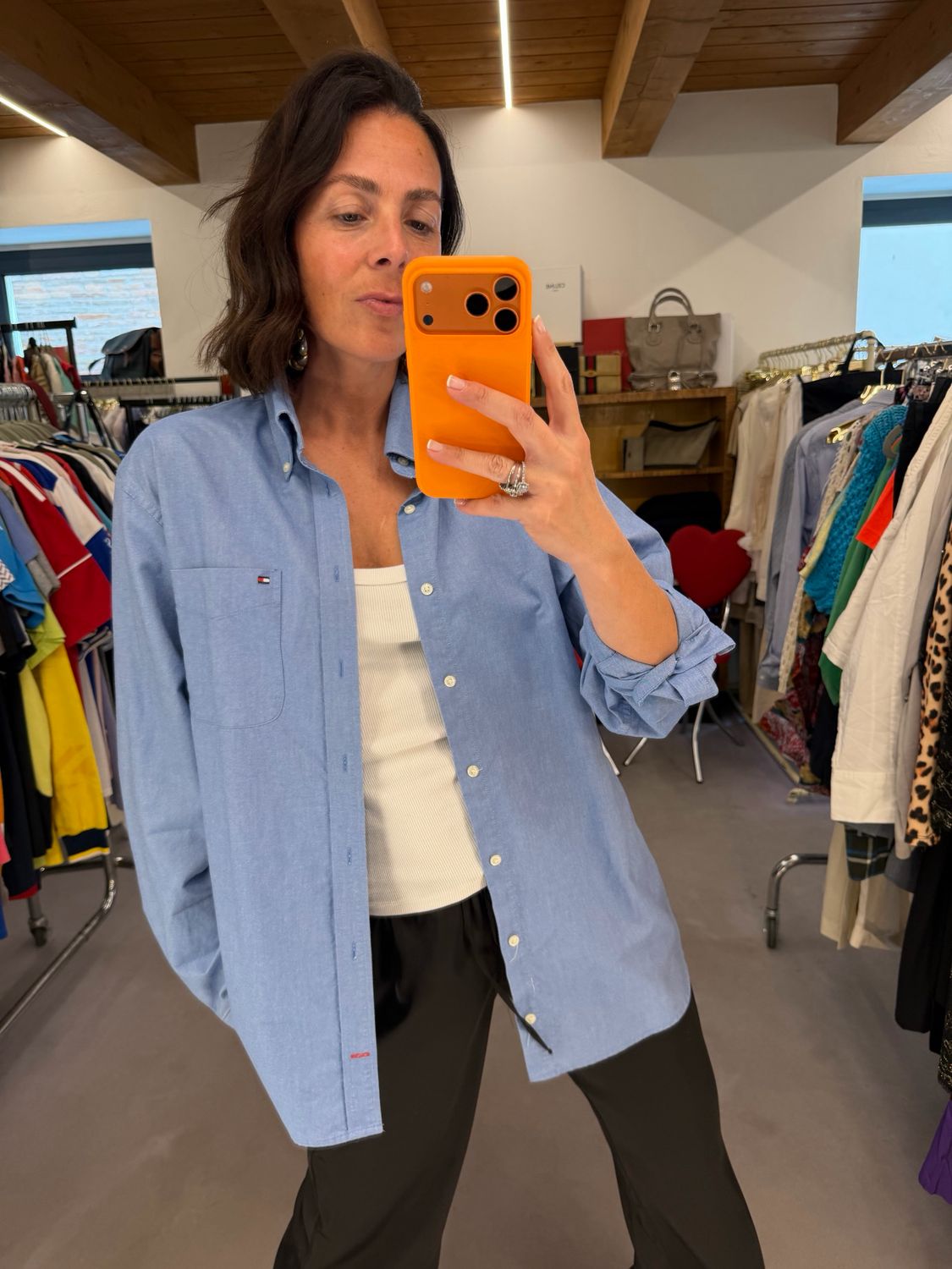 CAMICIA TOMMY HILFIGHER AZZURRA TG L UNISEX