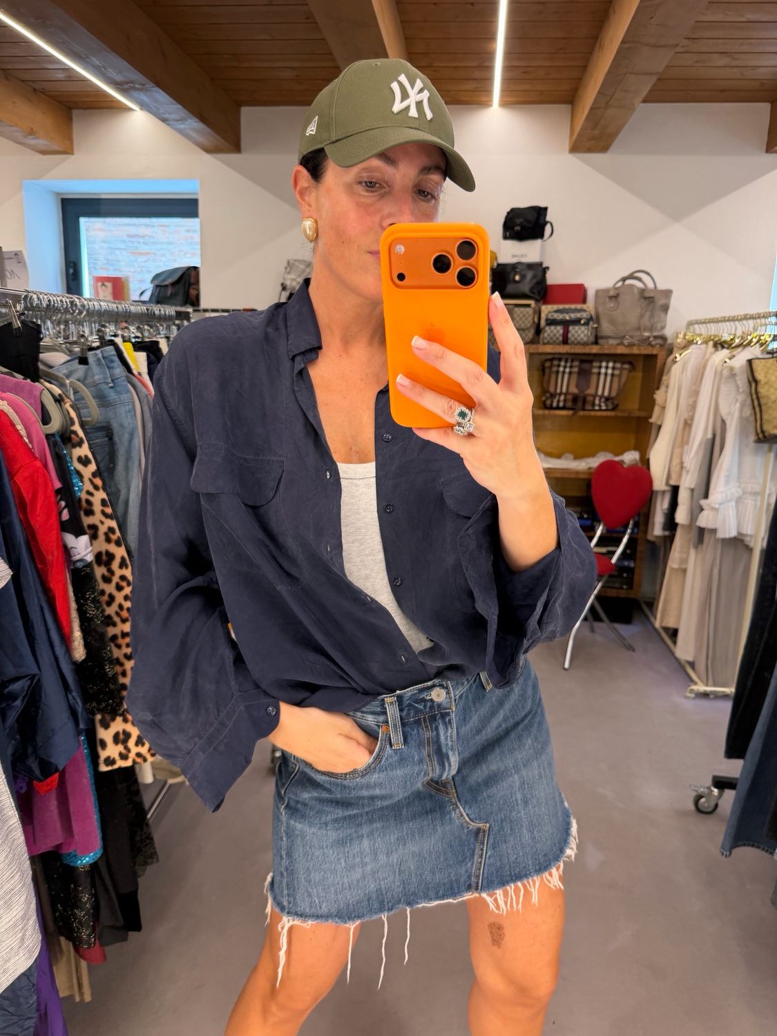 CAMICIA PURA SETA VINTAGE BLU NARA CAMICIE 