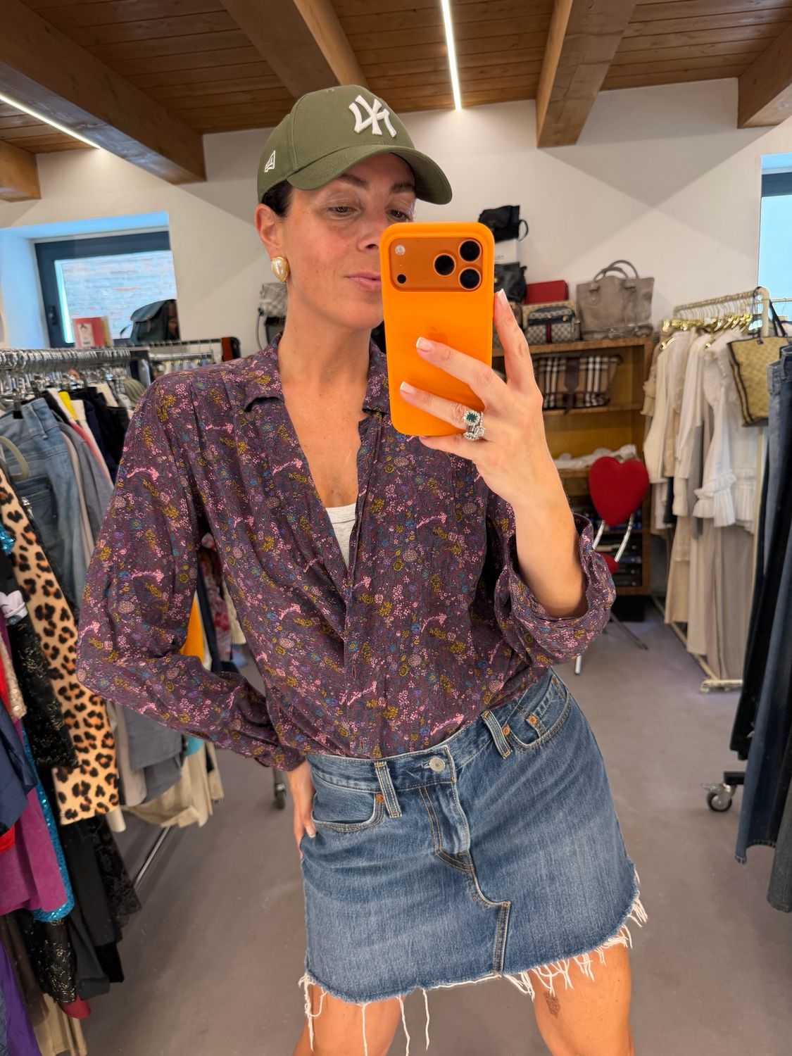 CAMICIA VINTAGE PURA SETA FIORI VIOLA