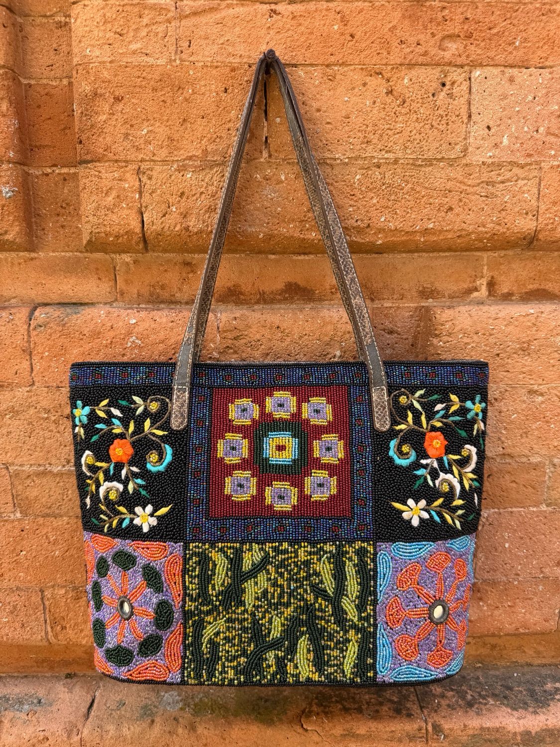 BORSA FENDI VINTAGE RICAMI PERLINE MULTICOLOR
