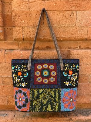 BORSA FENDI VINTAGE RICAMI PERLINE MULTICOLOR