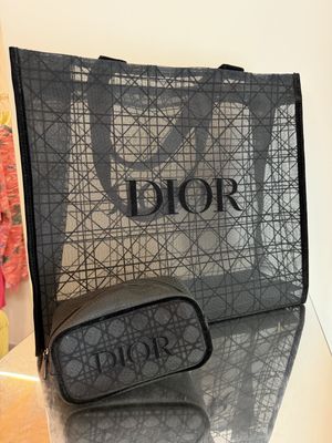 SET DIOR SHOPPER/POCHETTE CANNAGE NERO 