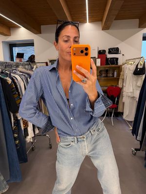 CAMICIA TOMMY HILFIGHER RIGHE BIANCHE BLU UNISEX TG M