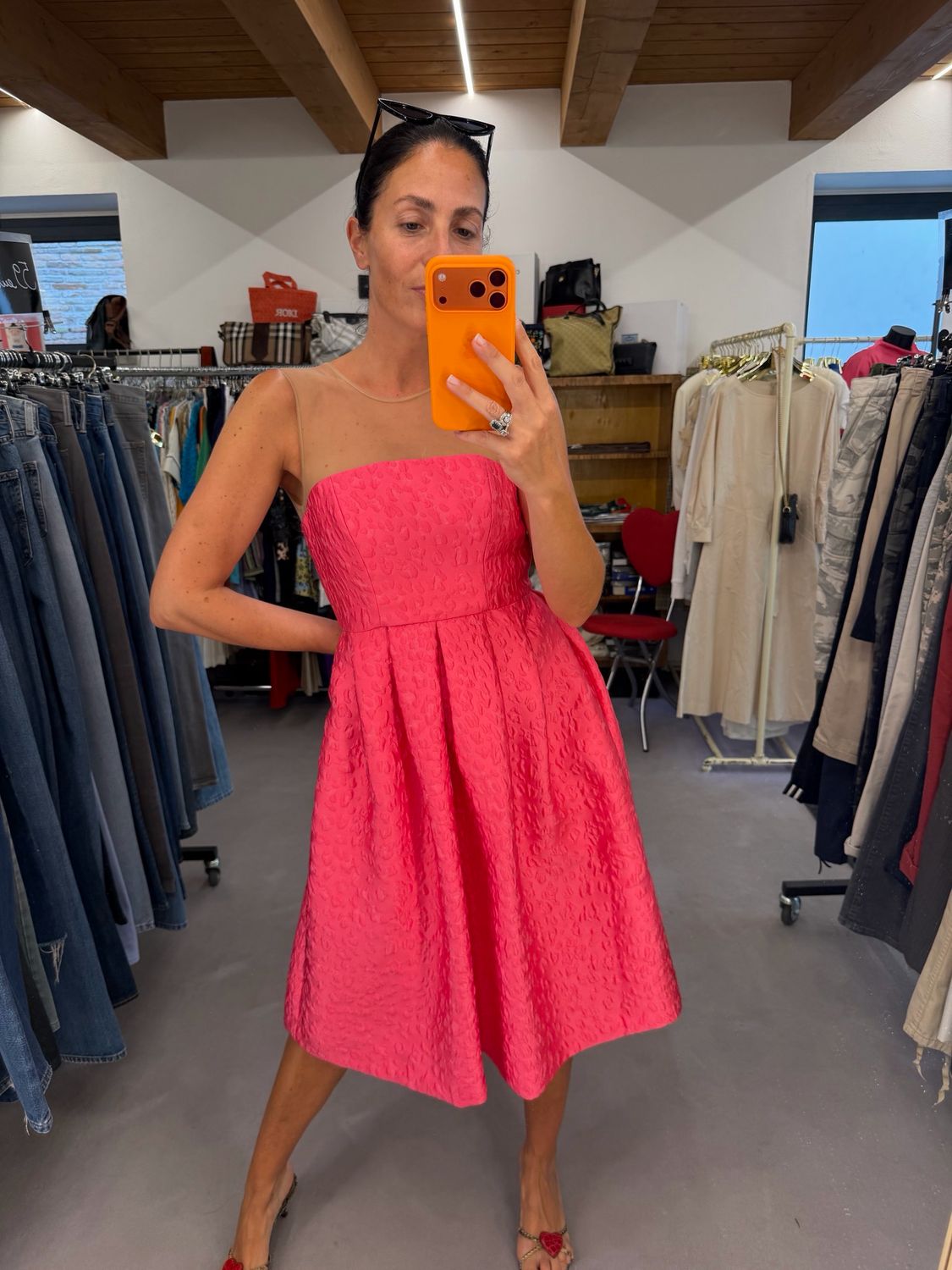 ABITO PAROSH BROCCATO FUCSIA