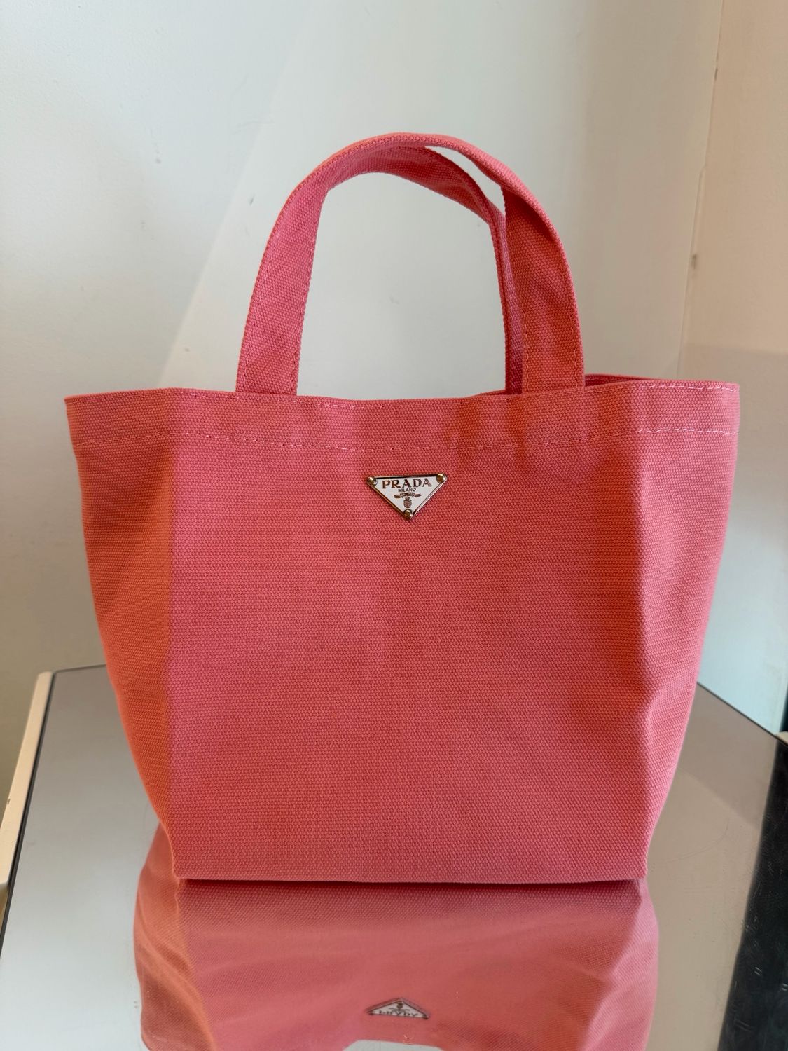 SHOPPERINA PRADA TELA CANVAS ROSA