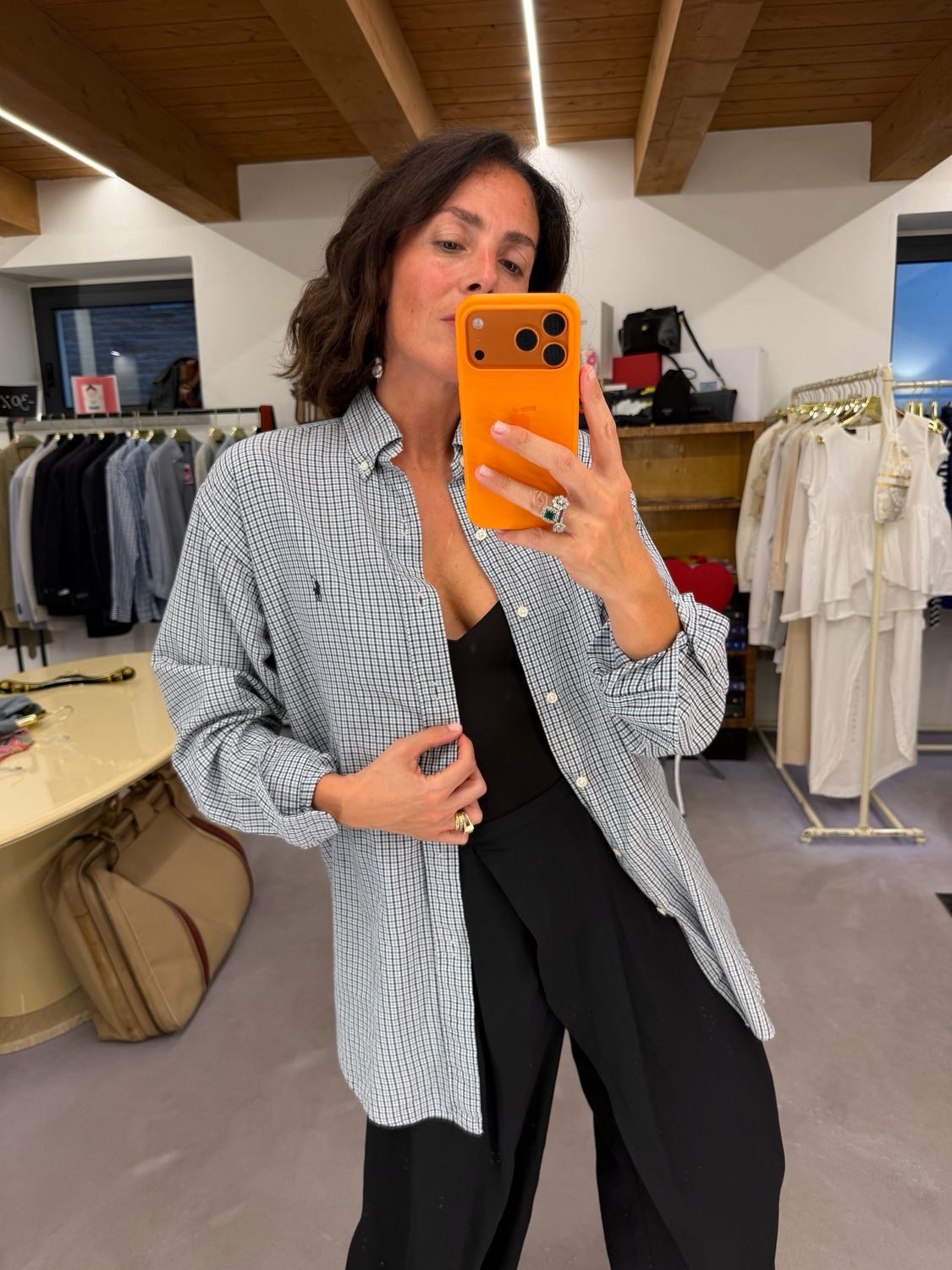 CAMICIA RALPH LAUREN MICRO SCOZZESE AZZURRO BIANCO BLU