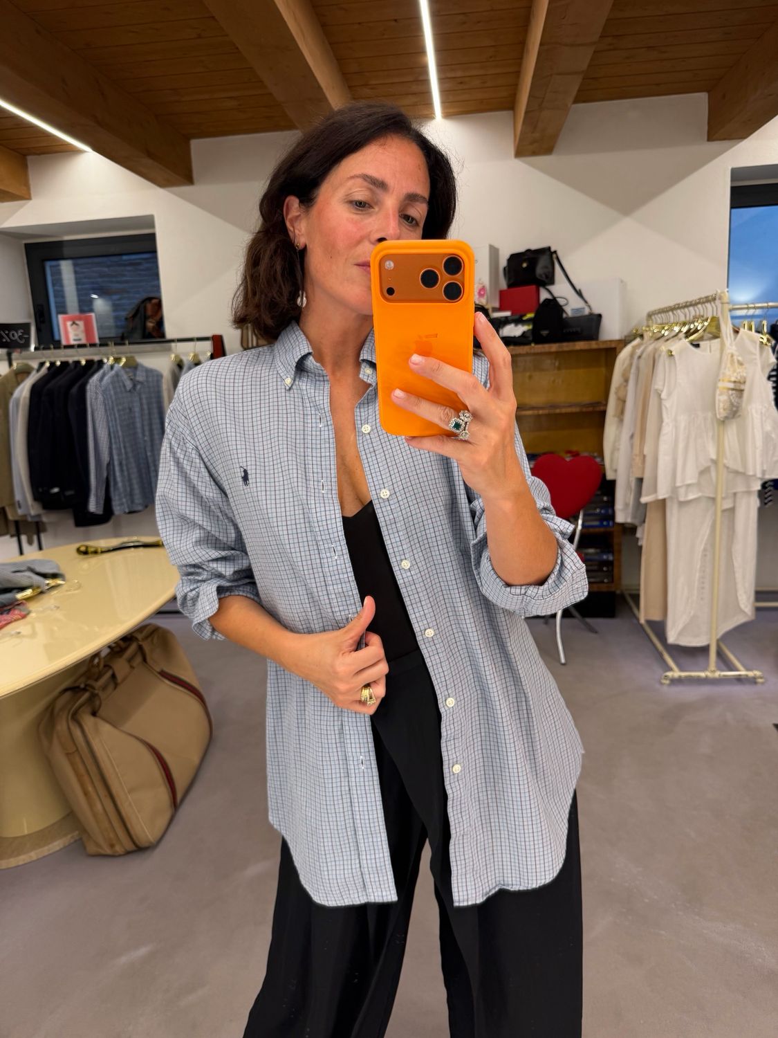 CAMICIA RALPH LAUREN AZZURRO SQUADRETTATO BORDEAUX NERO BLU