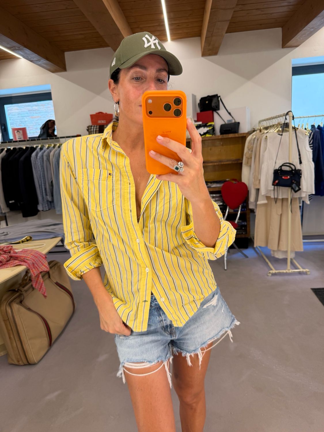 CAMICIA TOMMY HILFIGHER RIGHE GIALLO BLU AZZURRO BIANCO