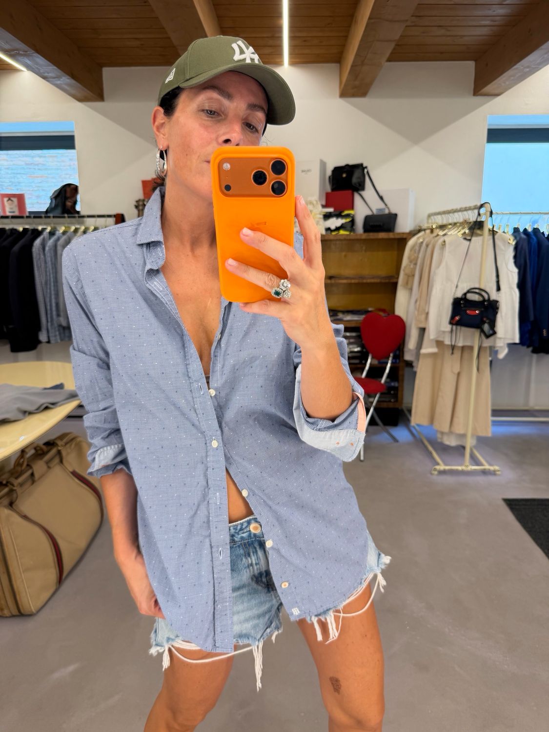 CAMICIA TOMMY HILFIGHER MICRO SCOZZESE AZZURRO CON PUNTINI