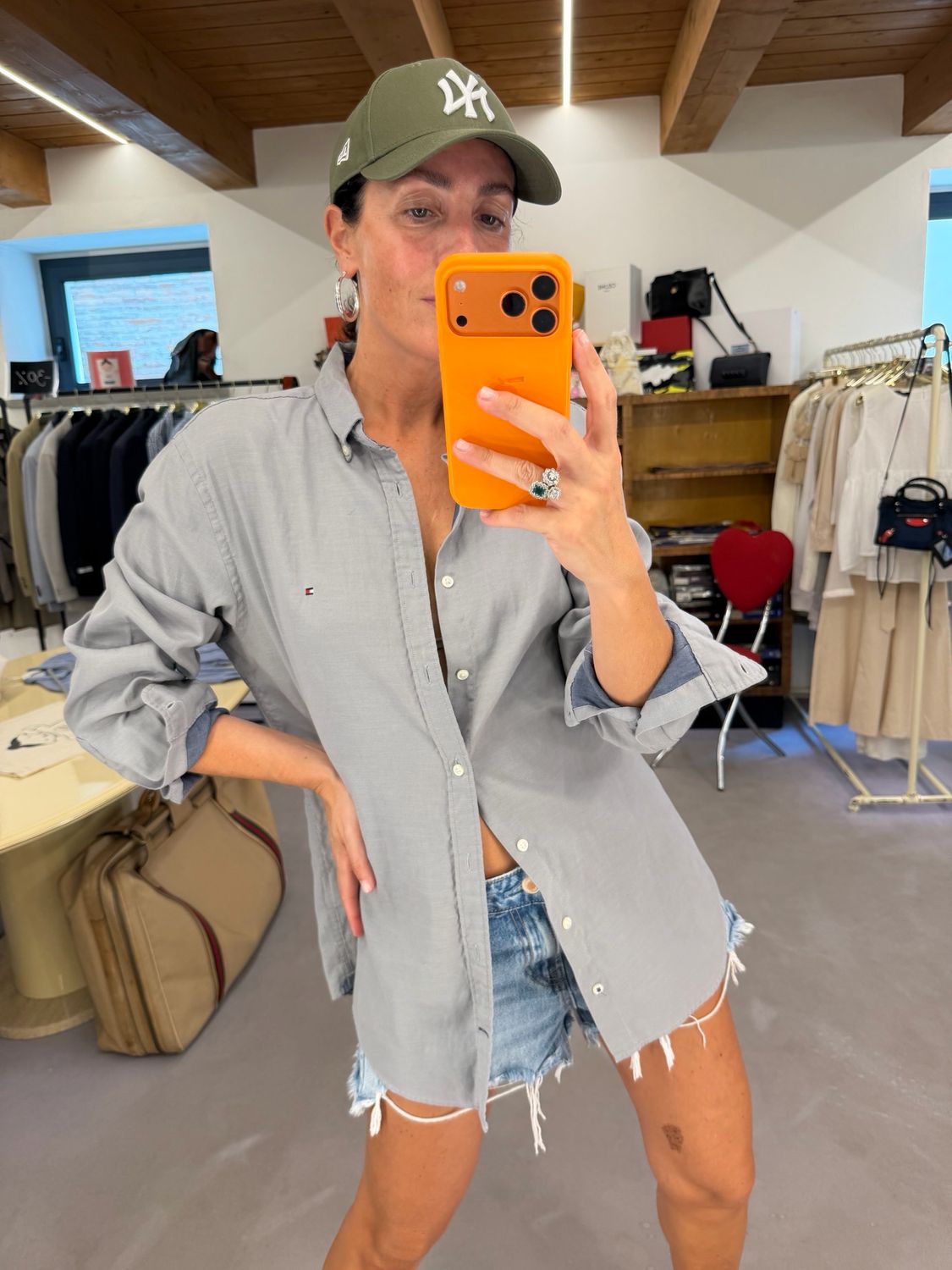 CAMICIA TOMMY HILFIGHER GRIGIO PERLA 