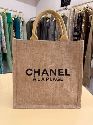 BORSA CHANEL A LA PLAGE LINEA BEAUTY PAGLIA NATURALE NUOVA