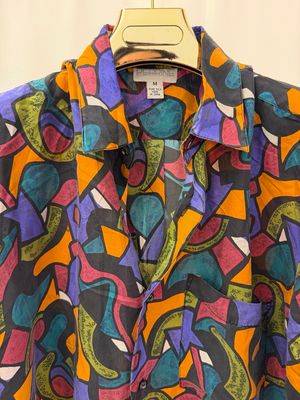 CAMICIA VINTAGE PURA SETA FANTASIA PICASSO