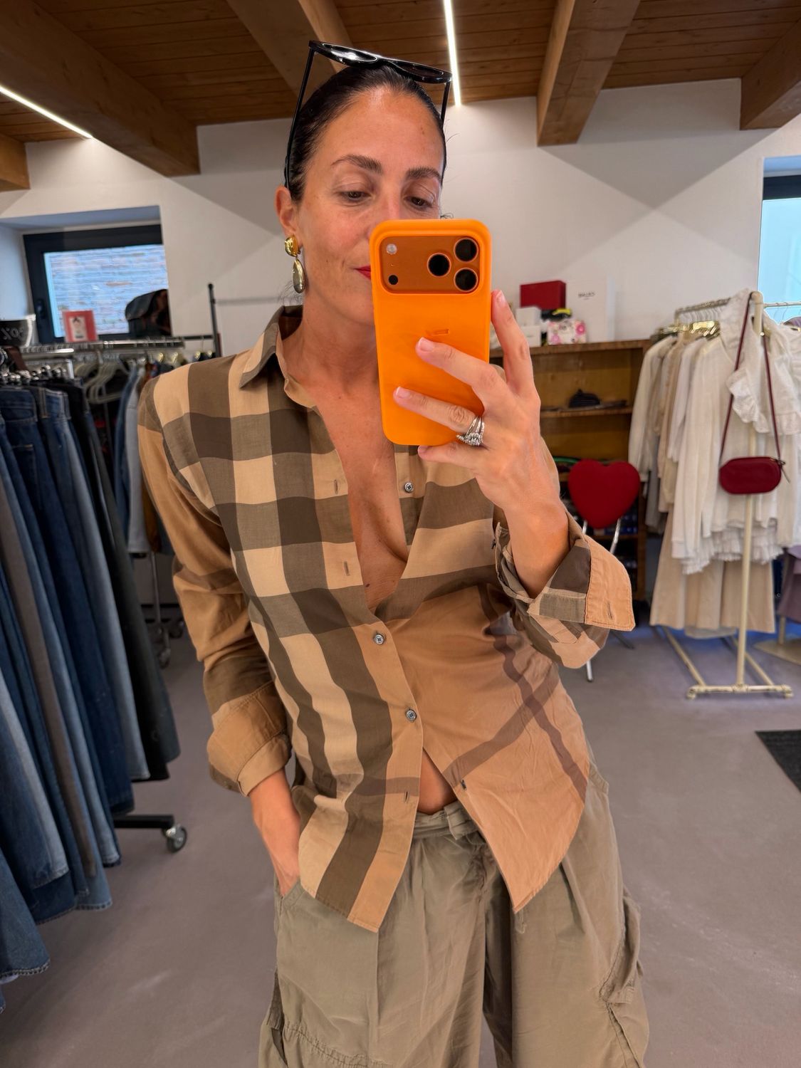 CAMICIA BURBERRY DONNA CHECK MAXI 