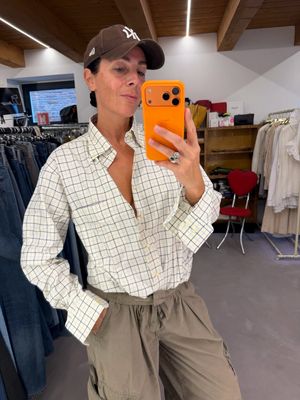 CAMICIA YSL PANNA SCOZZESE AZZURRO BLU NUOVA