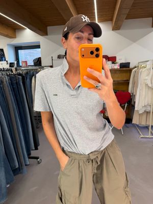 POLO LACOSTE GRIGIO CHIARO MÉLANGE 
