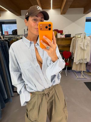 CAMICIA YSL VICHY BIANCO AZZURRO CHIARO NUOVA