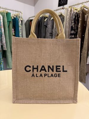 BORSA CHANEL A LA PLAGE LINEA BEAUTY PAGLIA NATURALE NUOVA