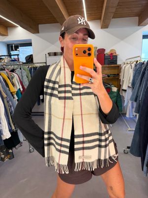 SCIARPA BURBERRY CHECK MAXI PANNA PURO CASHMERE