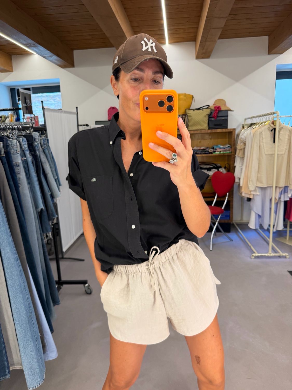 CAMICIA LACOSTE NERA MANICA CORTA