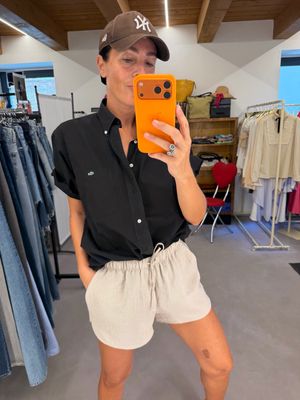 CAMICIA LACOSTE NERA MANICA CORTA