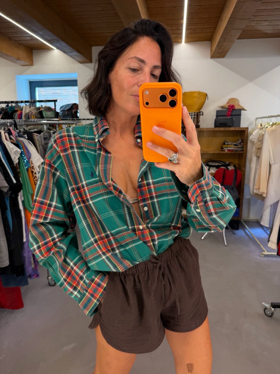 CAMICIA RALPH LAUREN SCOZZESE SMERALDO TG M OVER