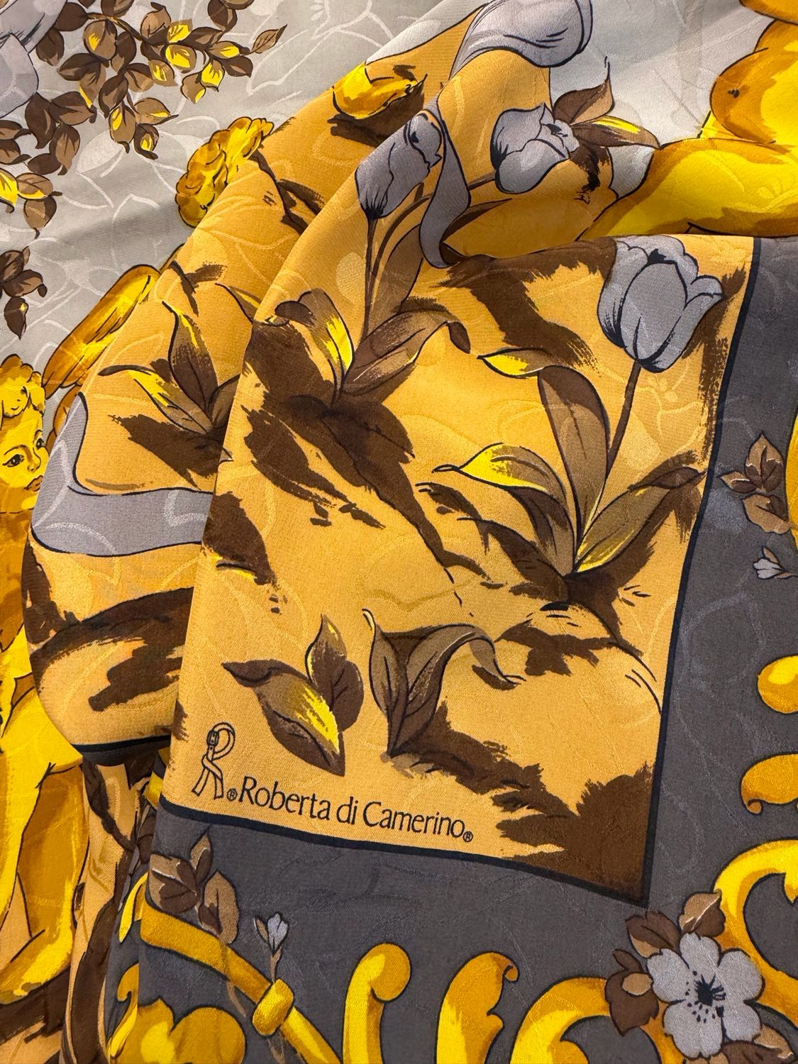 FOULARD ROBERTA DI CAMERINO PURA SETA ANGELI 90X90
