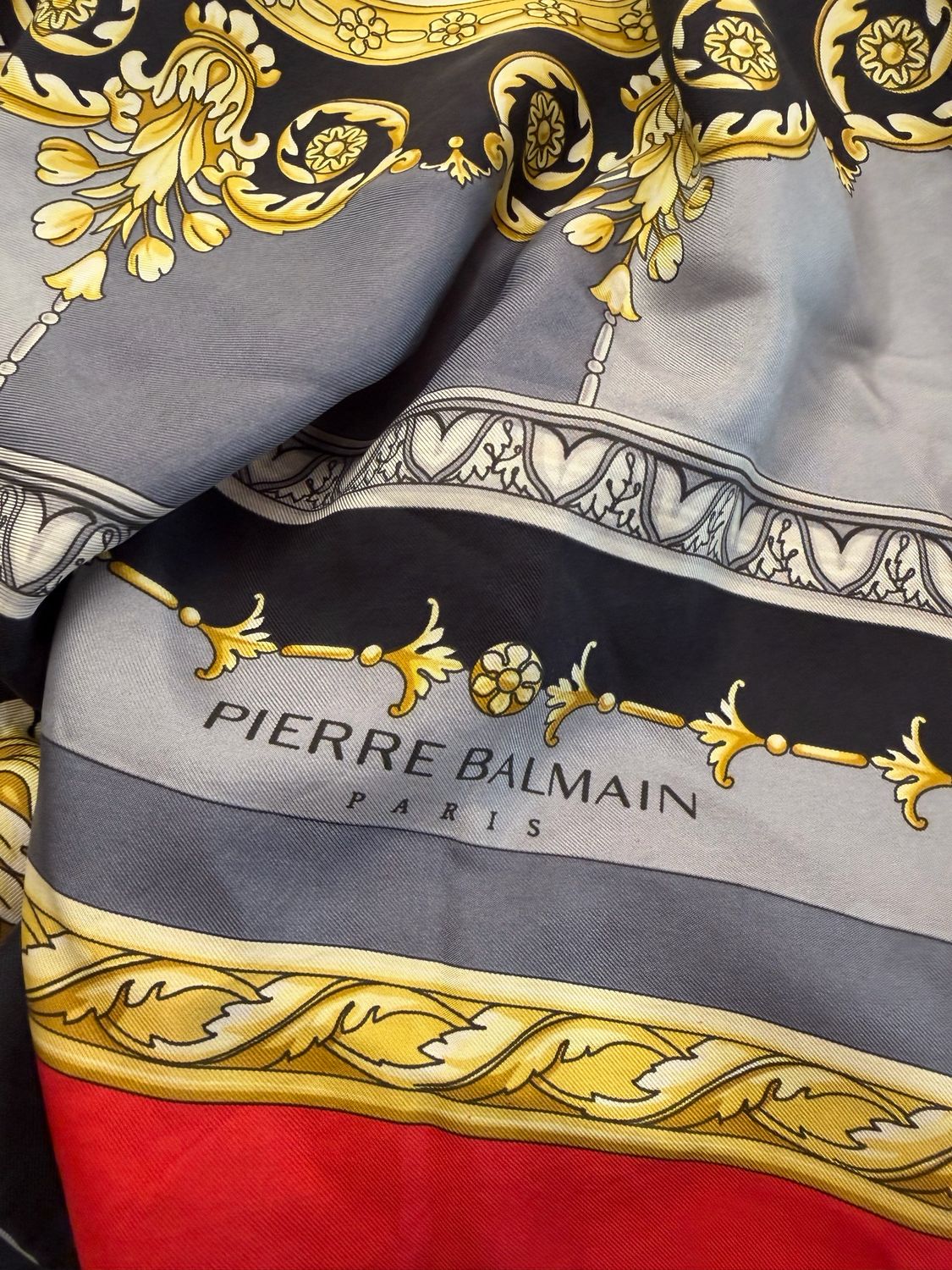 FOULARD PIERRE BALMAIN BAROCCO PURA SETA 91X91