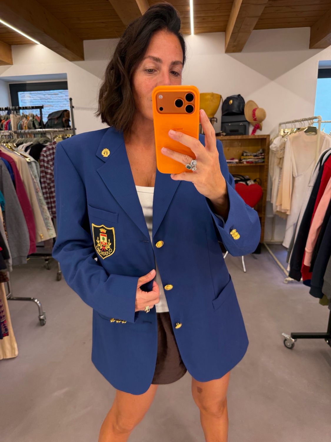 BLAZER FRESCO DI LANA BLUETTE CON APPLICAZIONI E BOTTONI ORO TG 52