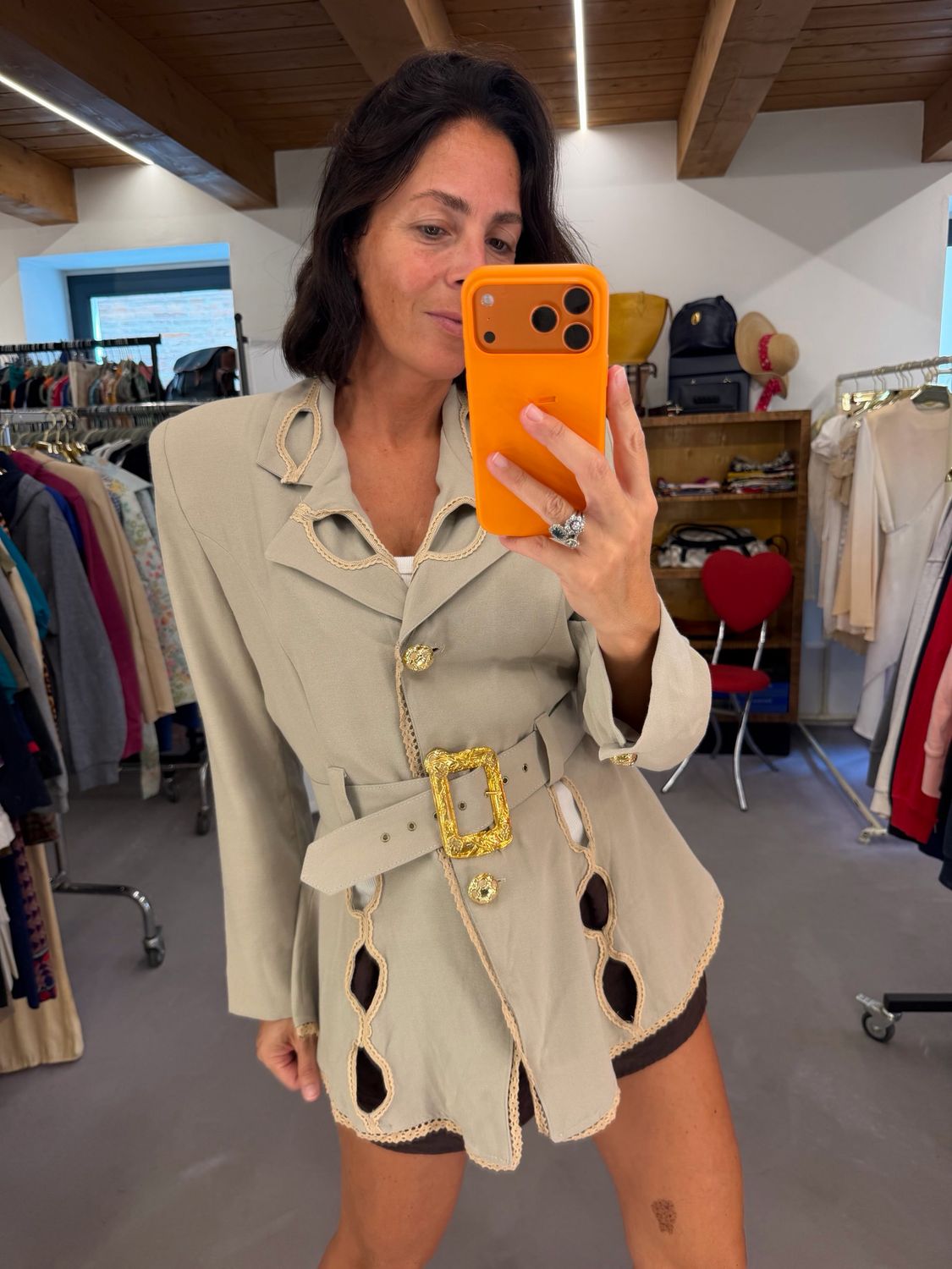 GIACCA VINTAGE ANNI 90 CON OBLÒ E CINTA