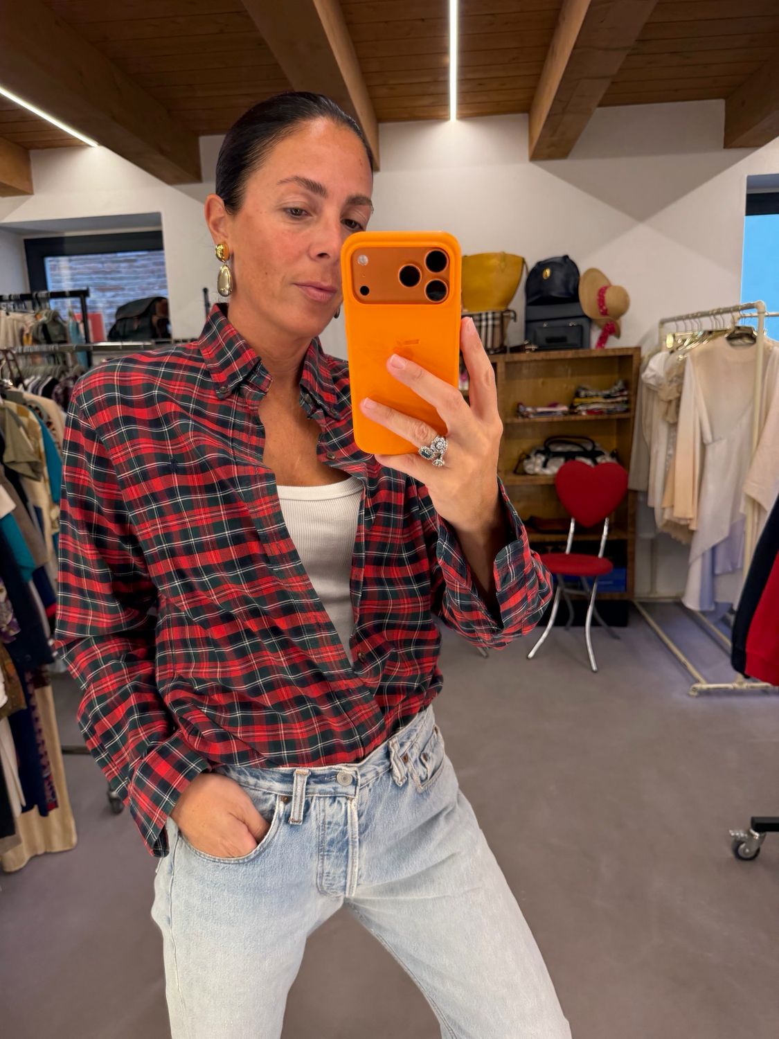 CAMICIA RALPH LAUREN SCOZZESE ROSSO TG S