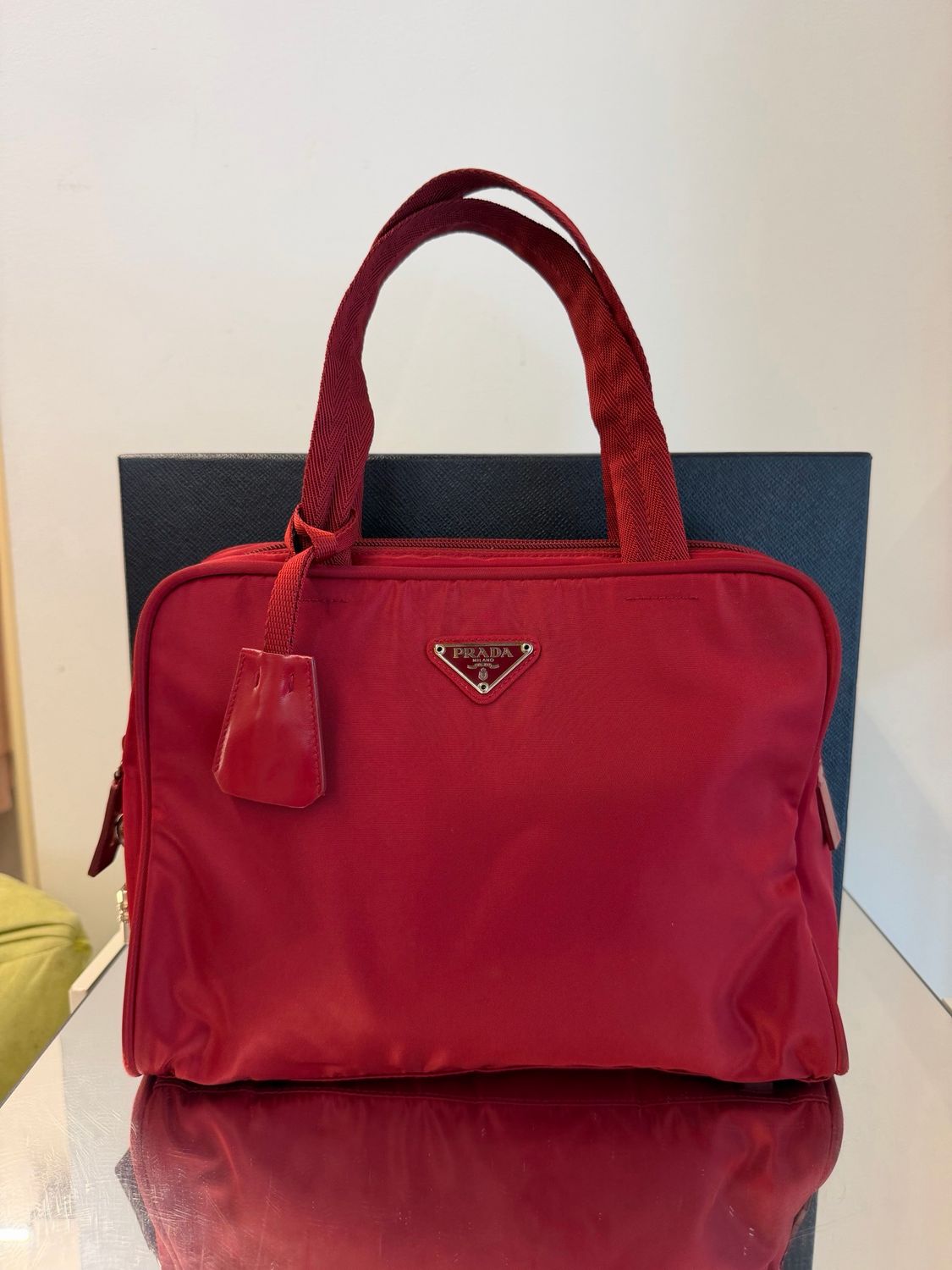 BORSA PRADA NYLON ROSSO SCURO