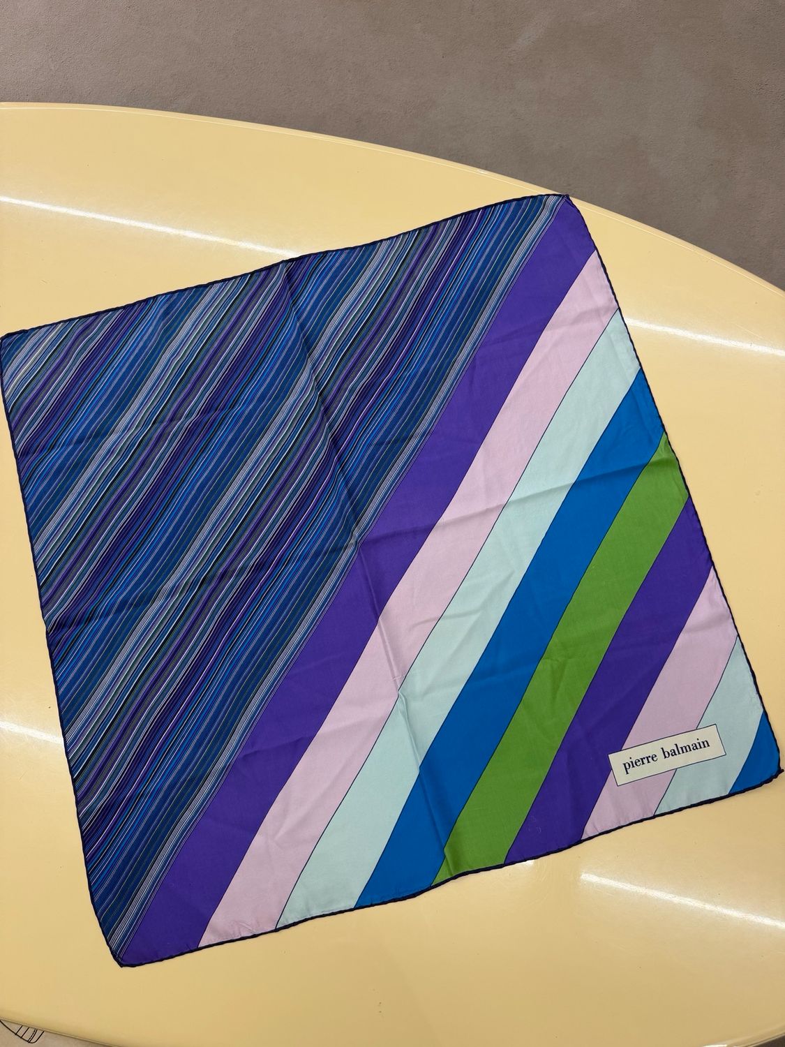 FOULARD PIERRE BALMAIN RIGHE MULTICOLOR OBLIQUE 69X69