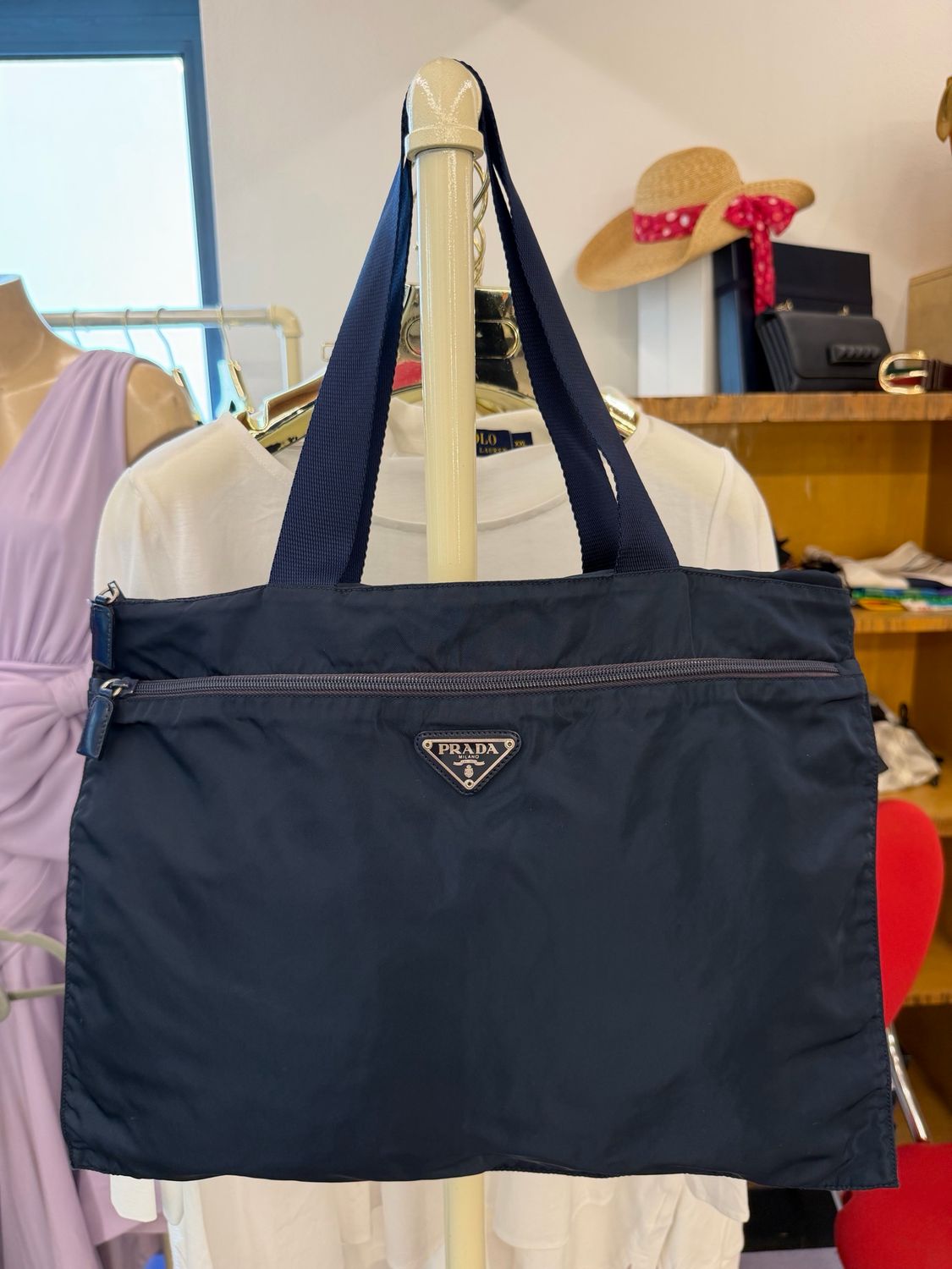 SHOPPER PRADA NYLON BLU