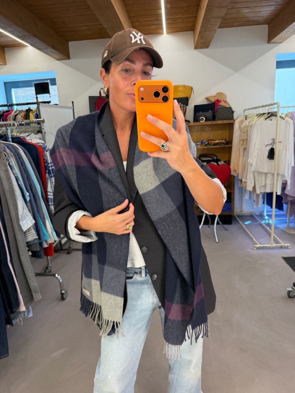 STOLA BURBERRY MAXI CHECK BLU