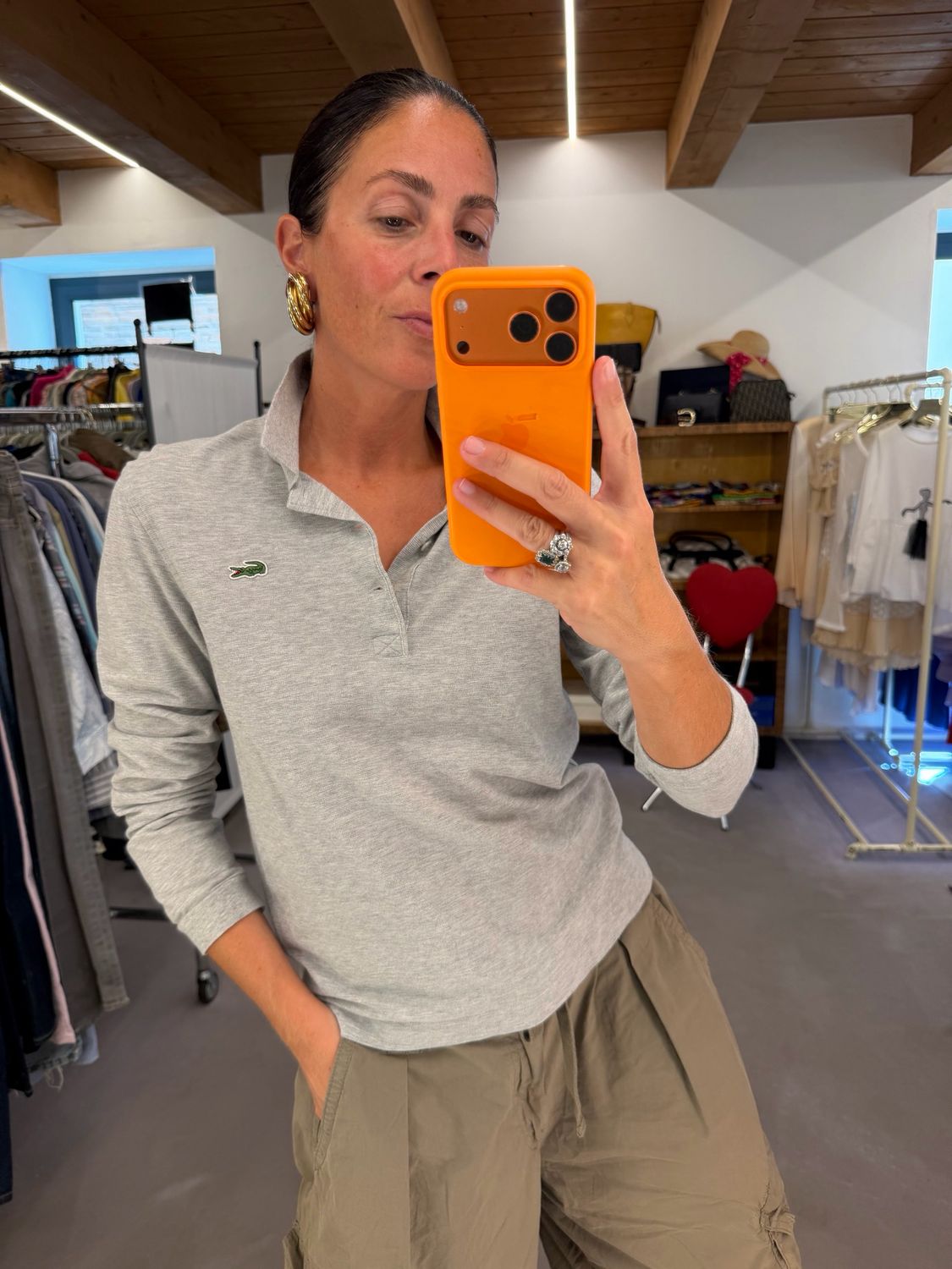 POLO LACOSTE GRIGIO TG S 