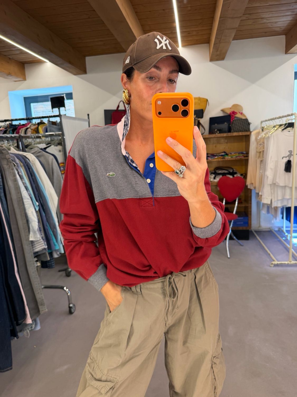 POLO LACOSTE PATCHWORK TG XL OVER 