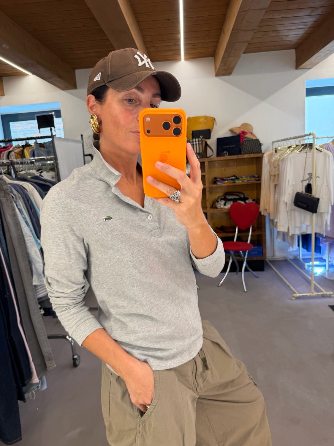POLO LACOSTE GRIGIO CHIARO TG S SLIM